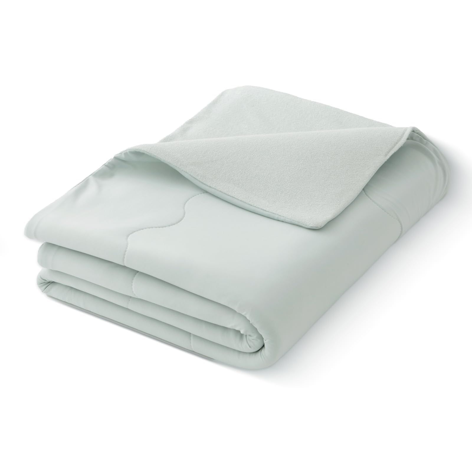 【数量限定】ひんやり 夏 通気性 洗える メッシュ タオル生地 柔らか 冷感生地 リバーシブル おしゃれ 接触冷感 蒸れにくい 掛布団 ブランケット タオルケット (パウダーグレー クールミー C