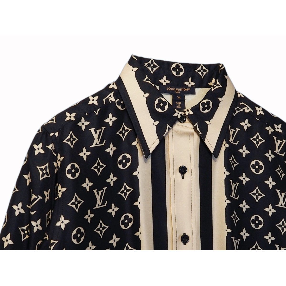 中古】LOUIS VUITTON ルイ ヴィトン モノグラム パジャマシャツ シルク