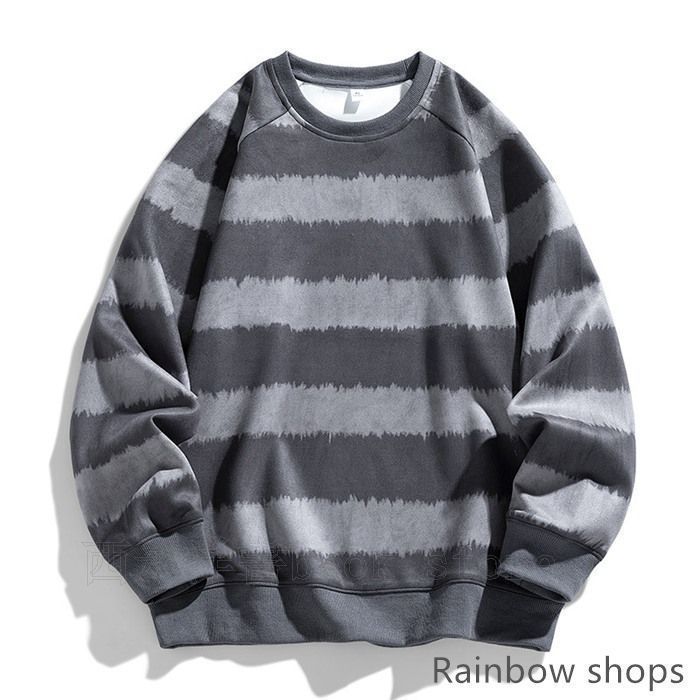 ボーダー柄長袖トレーナー 新品未使用】長袖トレーナー メンズ Tシャツ ボーダー柄