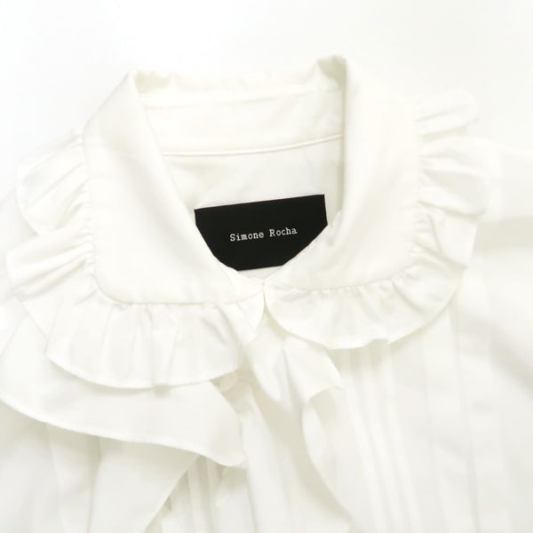 Simone Rocha フリル ブラウス ホワイト ＃UK4 長袖 シャツ 刺繍