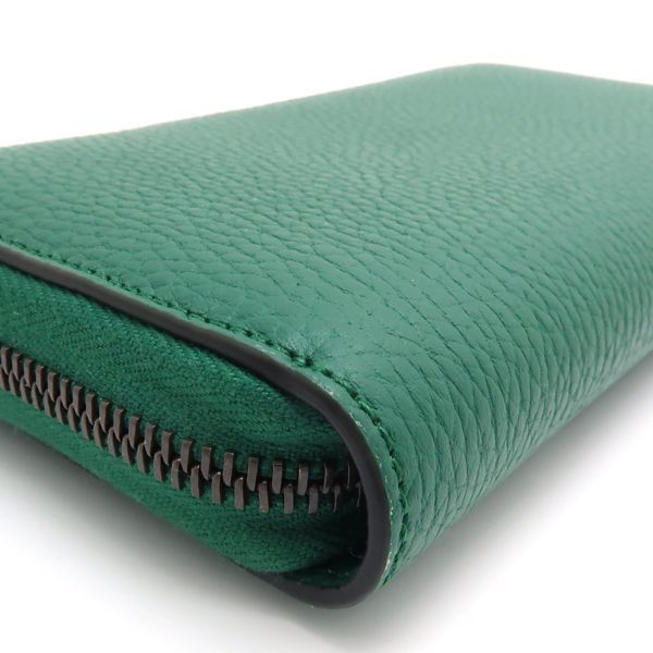 バンブー付き レザーウォレット gucci 財布緑 GUCCI ジップアラウンド