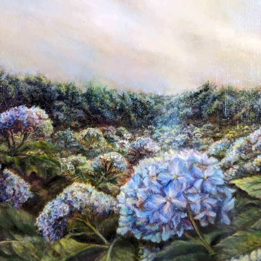 画家painterTMKの絵画「6月の光」紫陽花 油絵風景画 紫陽花絵画 画家painterTMKの絵画「6月の光」紫陽花 油絵風景画 紫陽花絵画