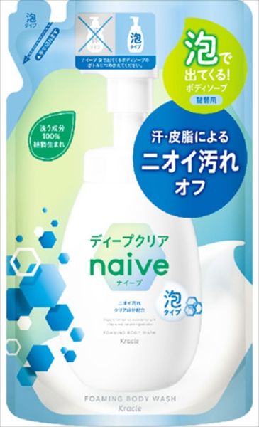 まとめ買い-18点セット ナイーブ 泡で出てくるボディソープ ディープクリア 詰替用 クラシエ