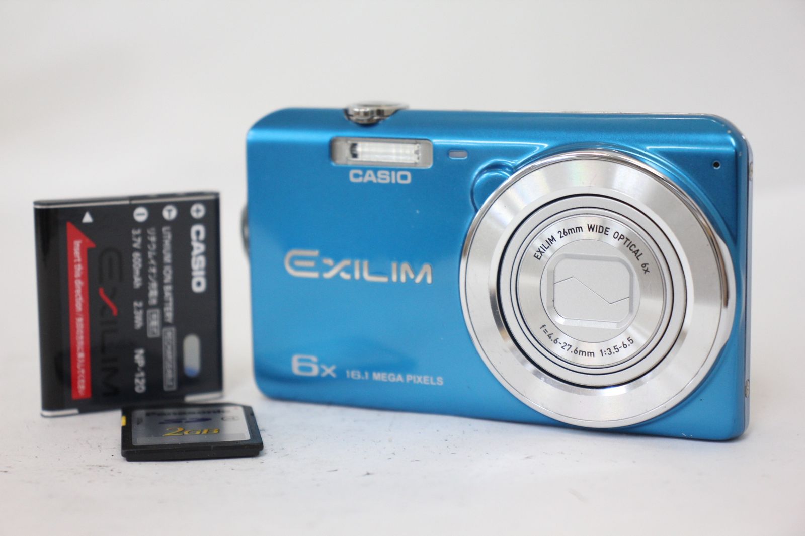 美品 返品保証】 カシオ Casio Exilim EX-ZS25 ブルー 6x バッテリー 