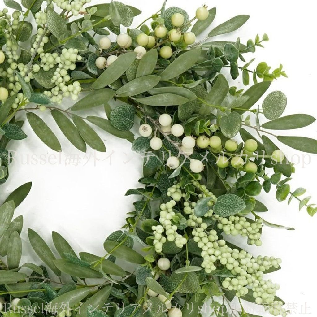 ガーデンオブジェ グリーン リース 壁掛け ガーデンオーナメント フェイク 造花 ガーデニング 雑貨 ガーデン雑貨 ガーデンインテリア ガーデン インテリア 庭の装飾 お洒落 おしゃれ 8-14