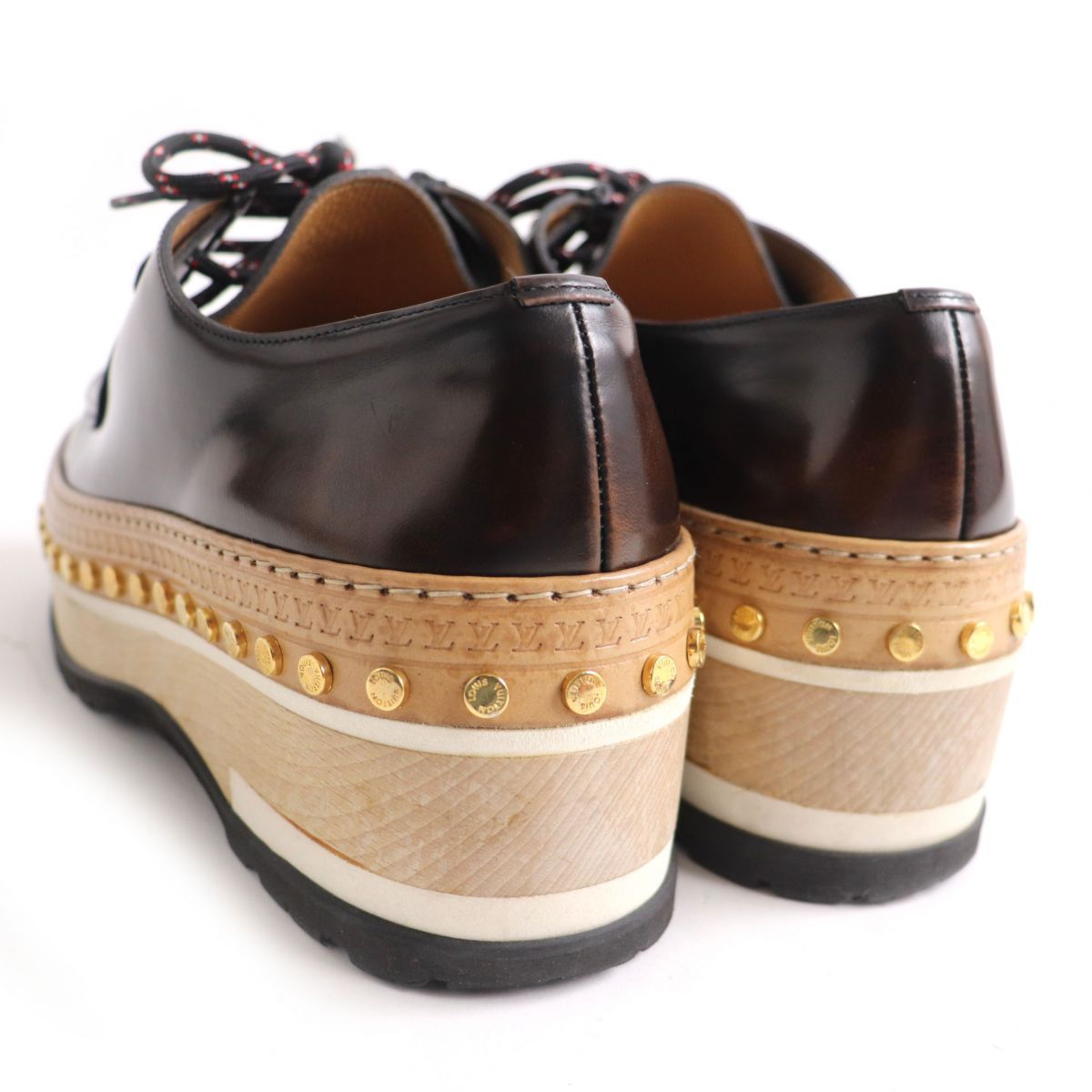 【超美品 24AW】ルイヴィトン ルビーライン ダービー レザー LVロゴ 厚底 超美品 24AW】ルイヴィトン ルビーライン ダービー レザー LVロゴ 厚底