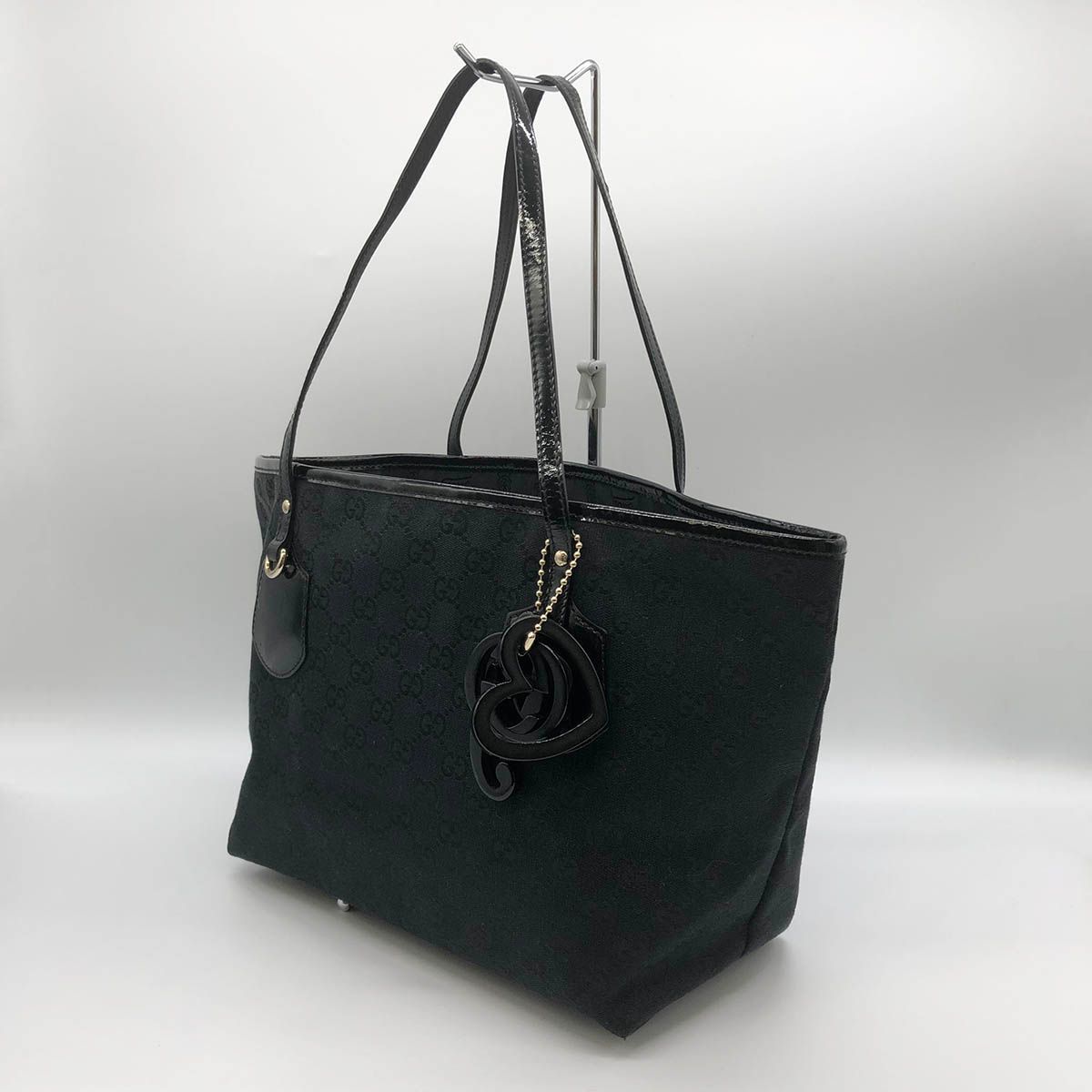 美品 GUCCI グッチ GGキャンバス 211976 ジョリー チャーム トート