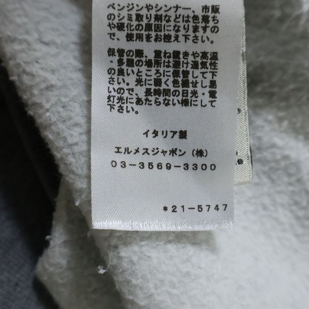 ＊大人気＊【HERMES】レザーパッチパーカー スウェット エルメス HERMES レザーパッチスウェットパーカー Mサイズ