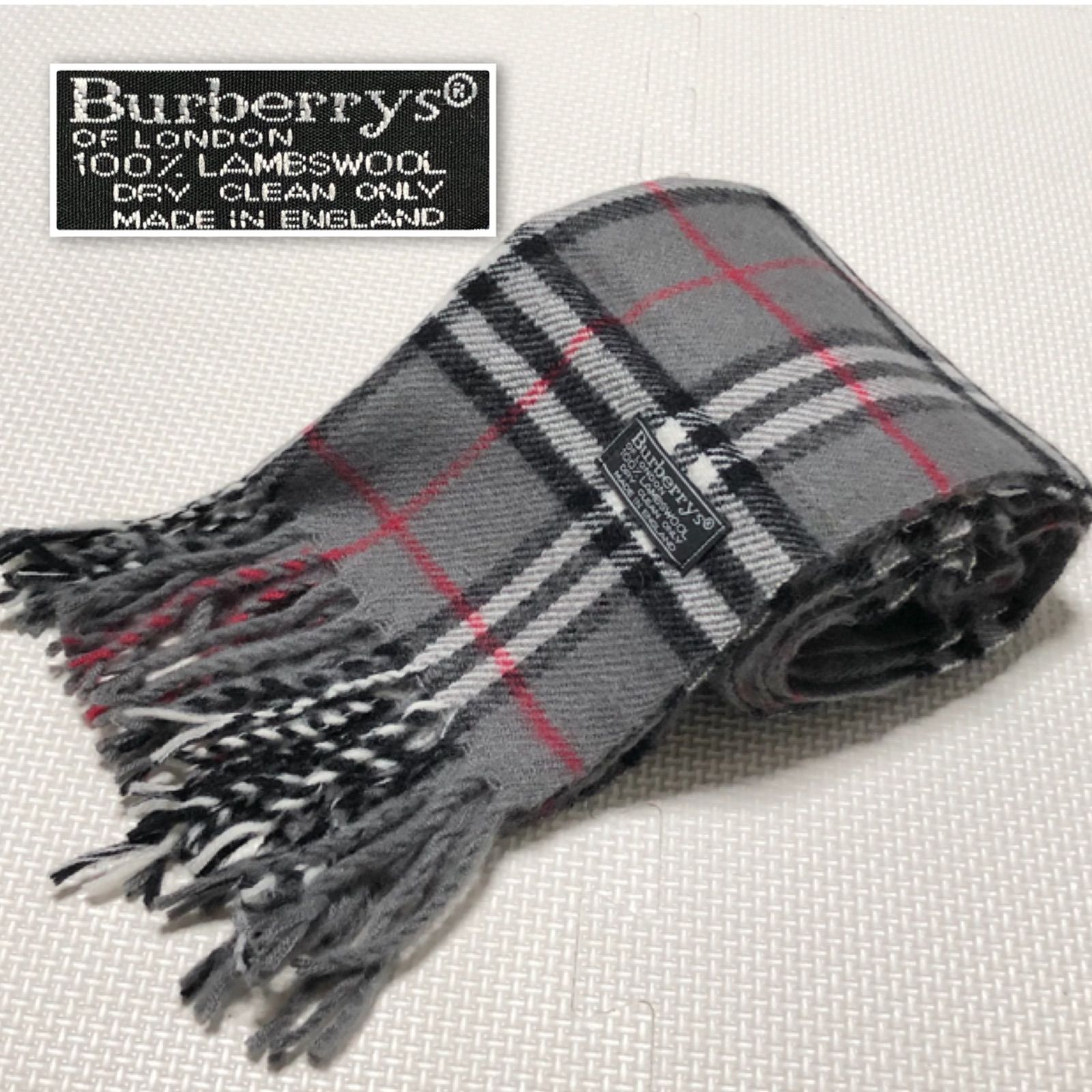 Burberrys バーバリーマフラー ノバチェック 英国製 ラムウール 未使用