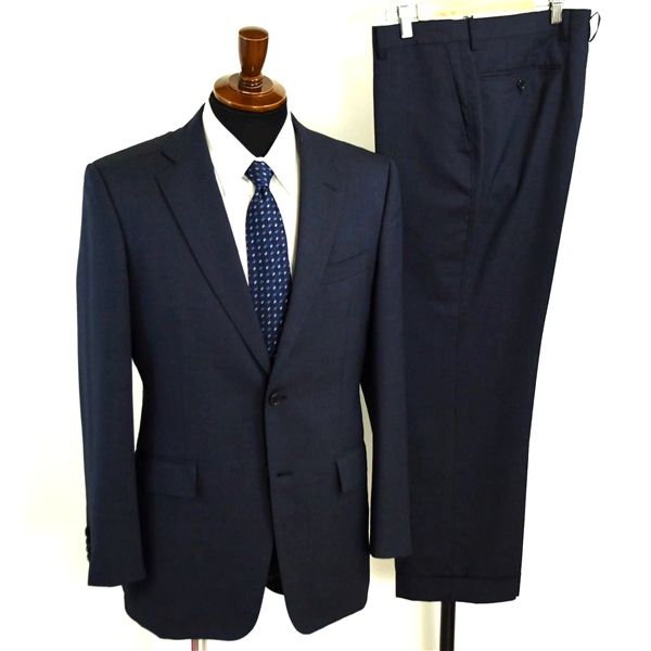 スーツカンパニー 2パンツ 2つボタン シングルスーツ M A6 ダークネイビー ノータック 袖口4つ釦 本切羽 AET010 夏物 春夏 薄手 5XJ014 メンズビジネス 202510