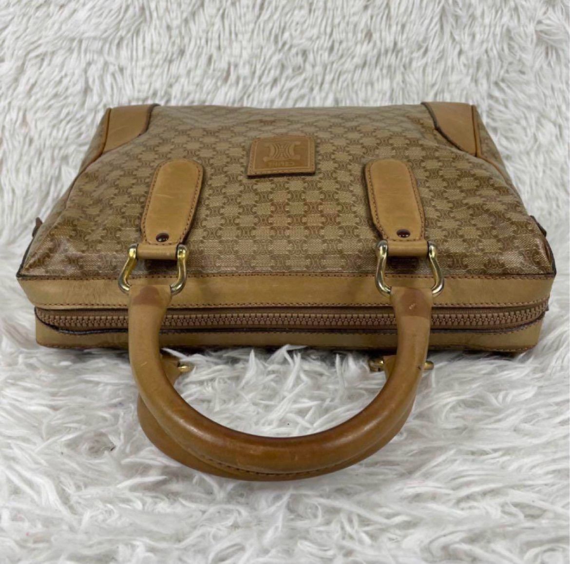 CELINE マカダム柄 ハンドバッグ ミニボストンバッグ ブラゾンロゴ セリーヌ マカダム ブラゾンロゴ ミニボストン ハンドバッグ