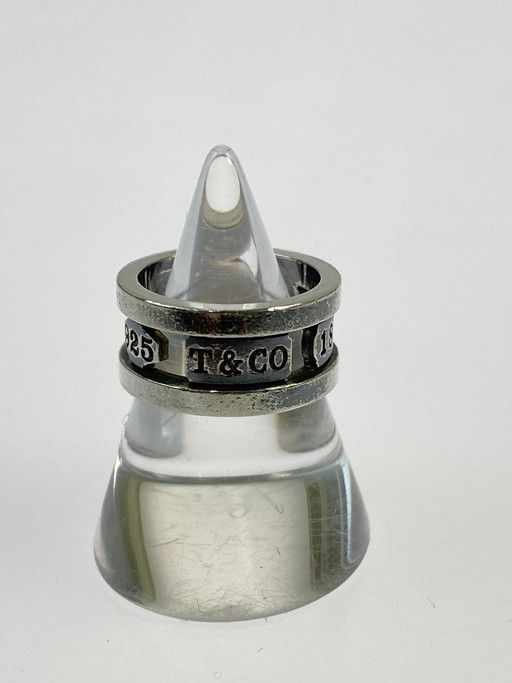 【中古品】TIFFANYu0026Co. ティファニー エレメントリング 1837 指輪 リング カラー：シルバー 9号 レディース 【182-250409-jt-18-min】