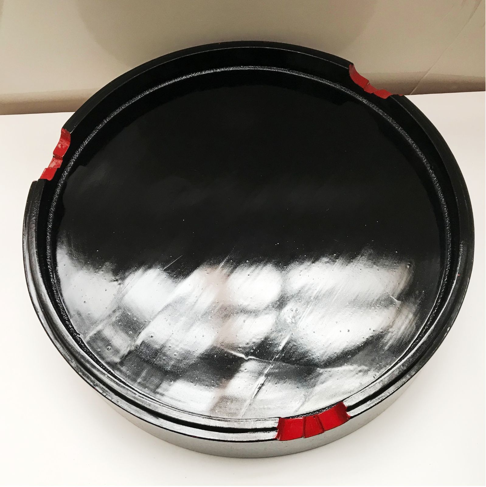 昭和の寿司桶】木製漆塗り・タタキ(タガ無し)・尺2寸桶（5人前）・