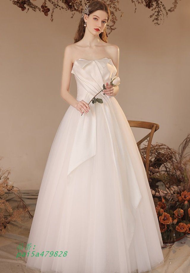 ウェディングドレス オフショルダー ウェディングドレス 大きいサイズ 3L 4L ウェディングドレス 二次会 フォトウェディング 上品 シンプル 小さいサイズ 前撮り pai5a479828