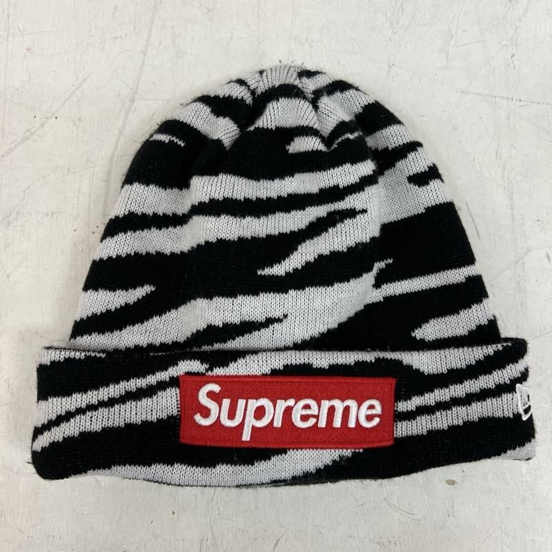 Supreme シュプリーム 帽子 ニット帽 ゼブラ柄 ボックスロゴ ビーニー New Era Box Logo Beanie
