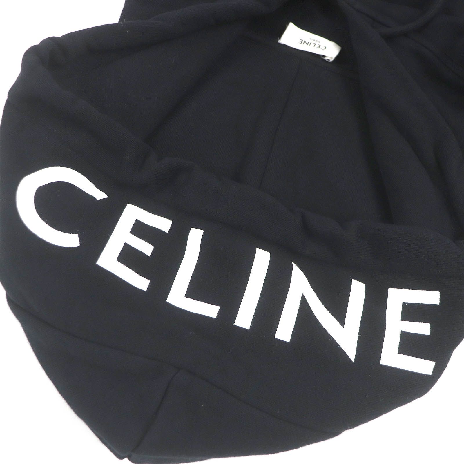 美品□CELINE セリーヌ 2Y497670Q コットン フードロゴプリント