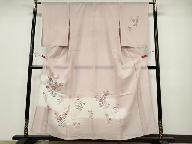 平和屋着物＊夏物 訪問着 草花 暈し染め 銀彩 正絹 逸品 DAAR9562op