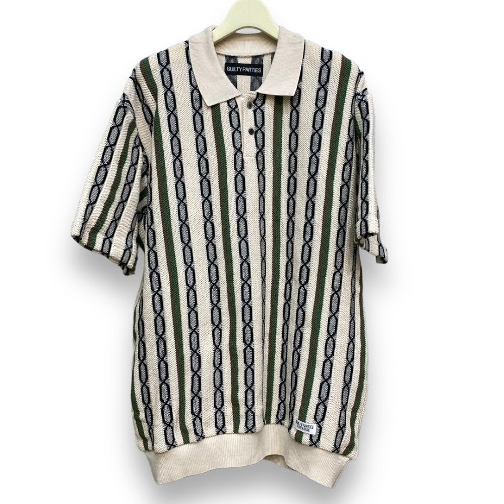 WACKO MARIA 24SS STRIPED JACQUARD SUMMER KNIT POLO SHIRT