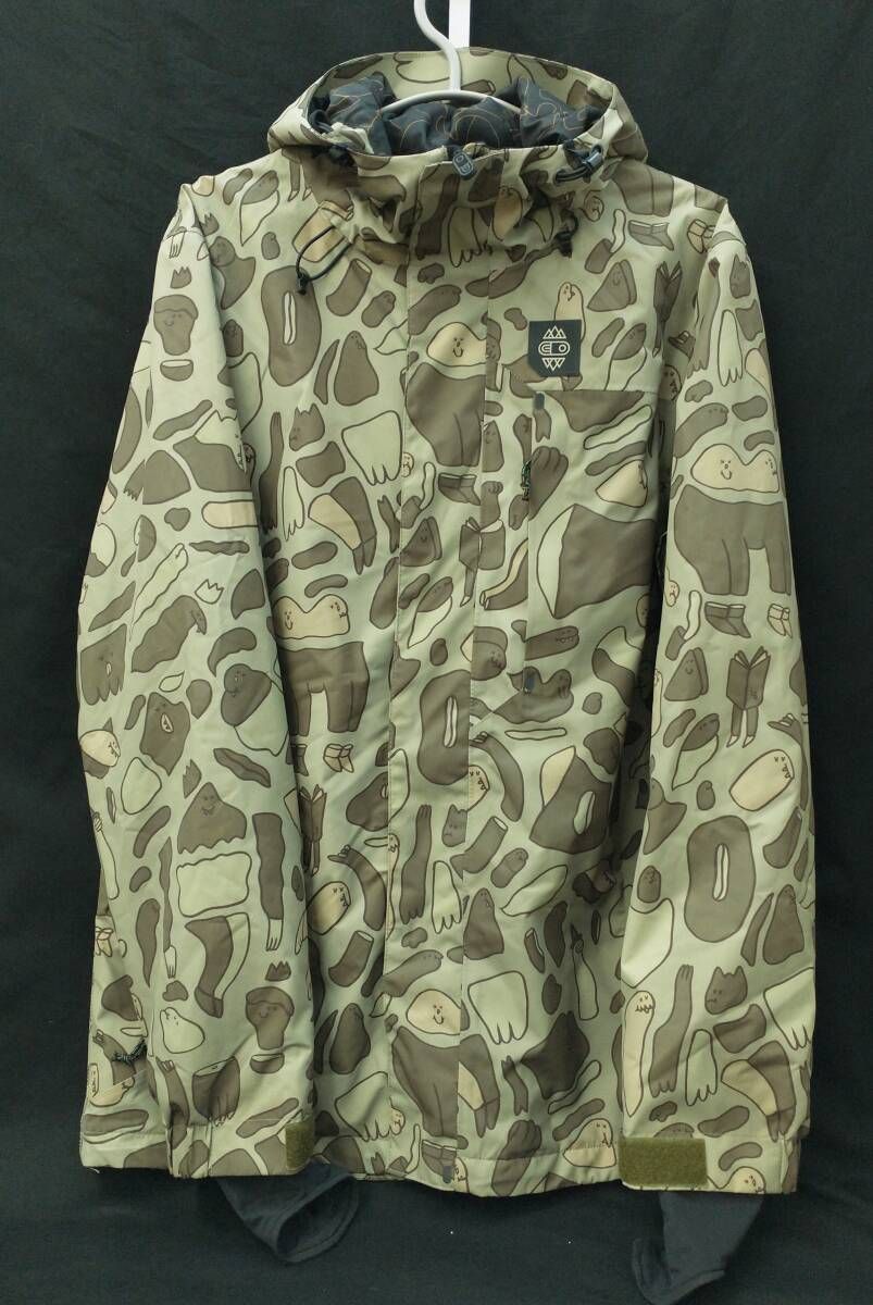 AIRBLASTER BEAST SERIES JACKET エアブラスター ビースト グラフィック 総柄 カモフラ ジャケット S スノボ ウエア カーキ
