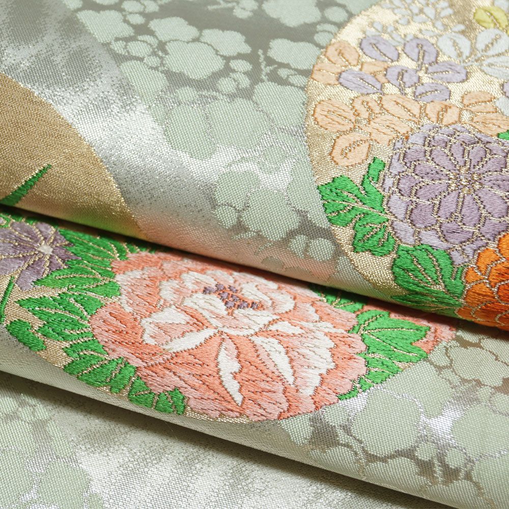 振袖セット 振袖・袋帯 2点 セット Mサイズ 少難有品 着付け練習用 【 中古 踊り 着物 セット リサイクル 振袖 リサイクル着物 正絹 お茶 卒業式 成人式 お稽古 販売 振袖 アウトレット 古典柄 購入 振り】