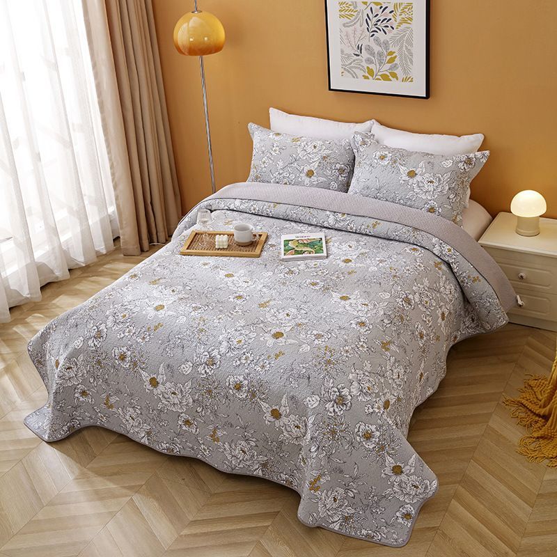 キルトベッドカバー3点セット綿マルチカバー キルティング 0913.4