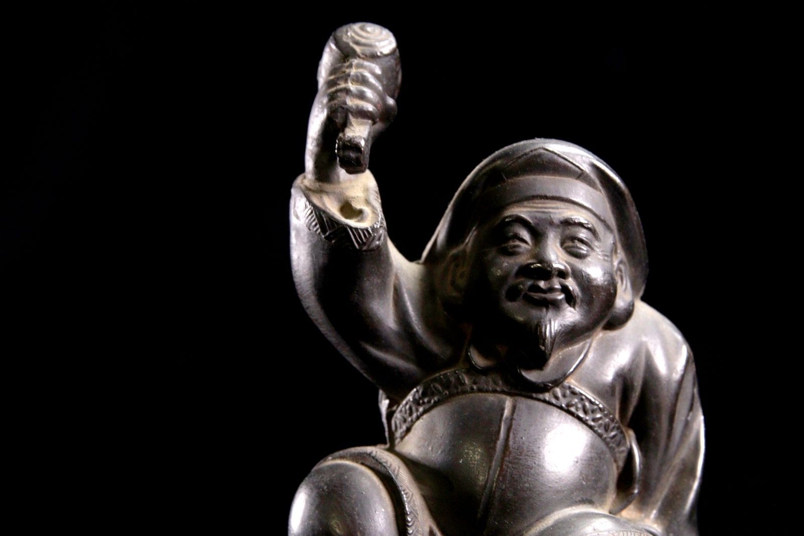 銅製 大黒天貯金箱 16.5cm 699g 置物 古美術 唐物 骨董 B226.5-QP6