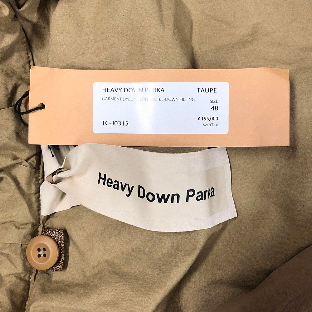 TEN-C テンシー HEAVY DOWN PARKA ヘビーダウン パーカ TAUPE 48 正規