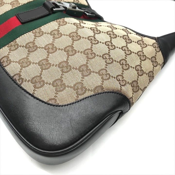 良品 GUCCI グッチ ジャッキー ハンド ワンショルダー バッグ シェリー 