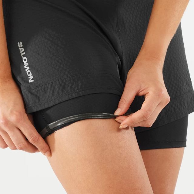 SALOMON SENSE 2IN1 SHORTS ディープブラック（未使用） SENSE AERO 2IN1 Women's Shorts | Salomon