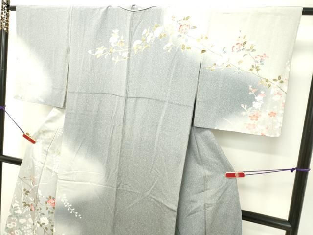 平和屋着物○訪問着 友禅 草花文 暈し染め 正絹 逸品 DAAU0646tw