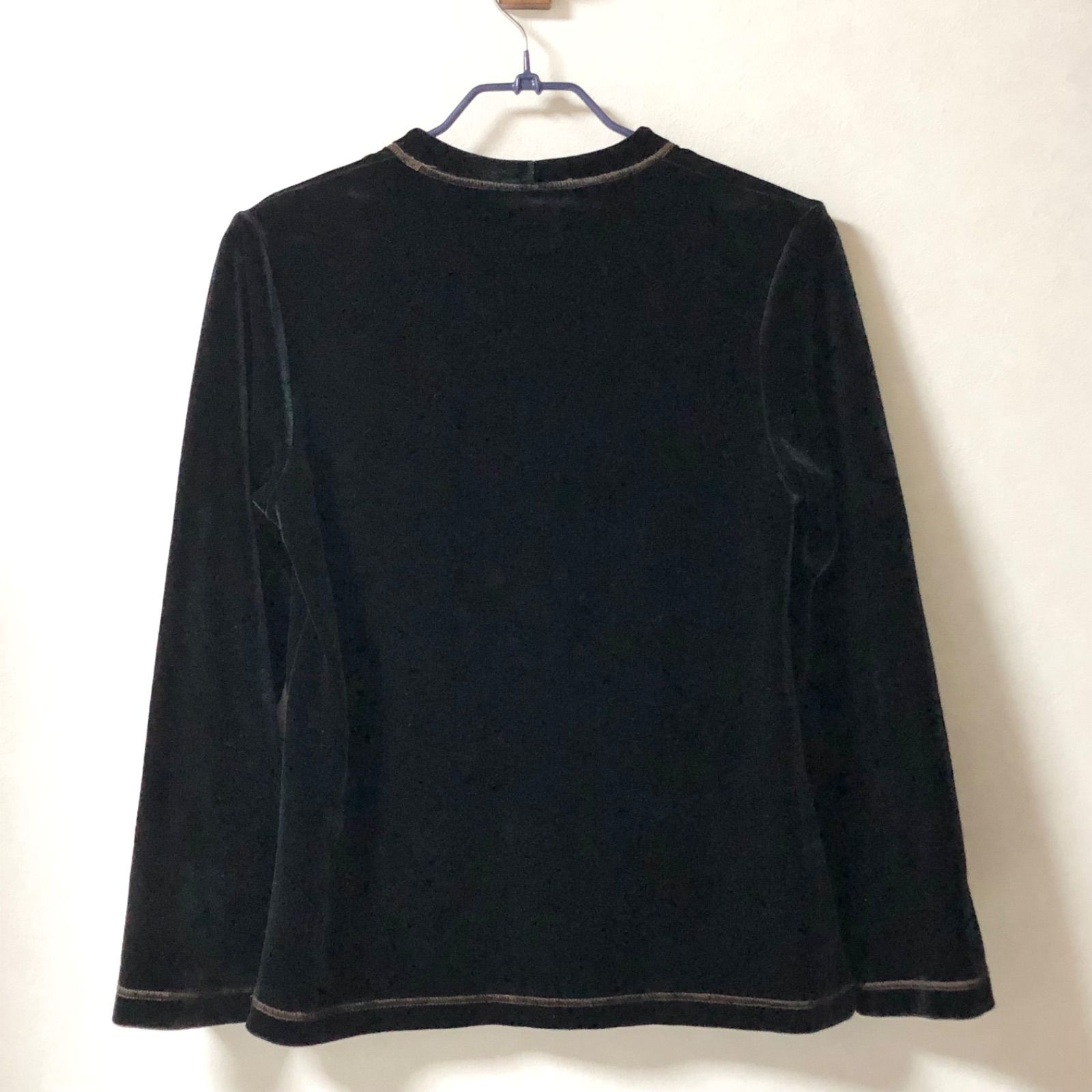 □美品□FENDI フェンディ FFロゴ刺しゅう ベロアトップス 長袖 V 