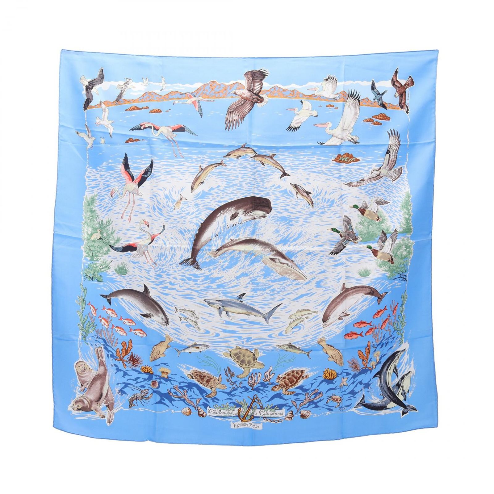 新品　エルメス HERMES カレ90 MEDITERRANEE 地中海 楽天市場】未使用級 希少 HERMES エルメス カレ90 シルク