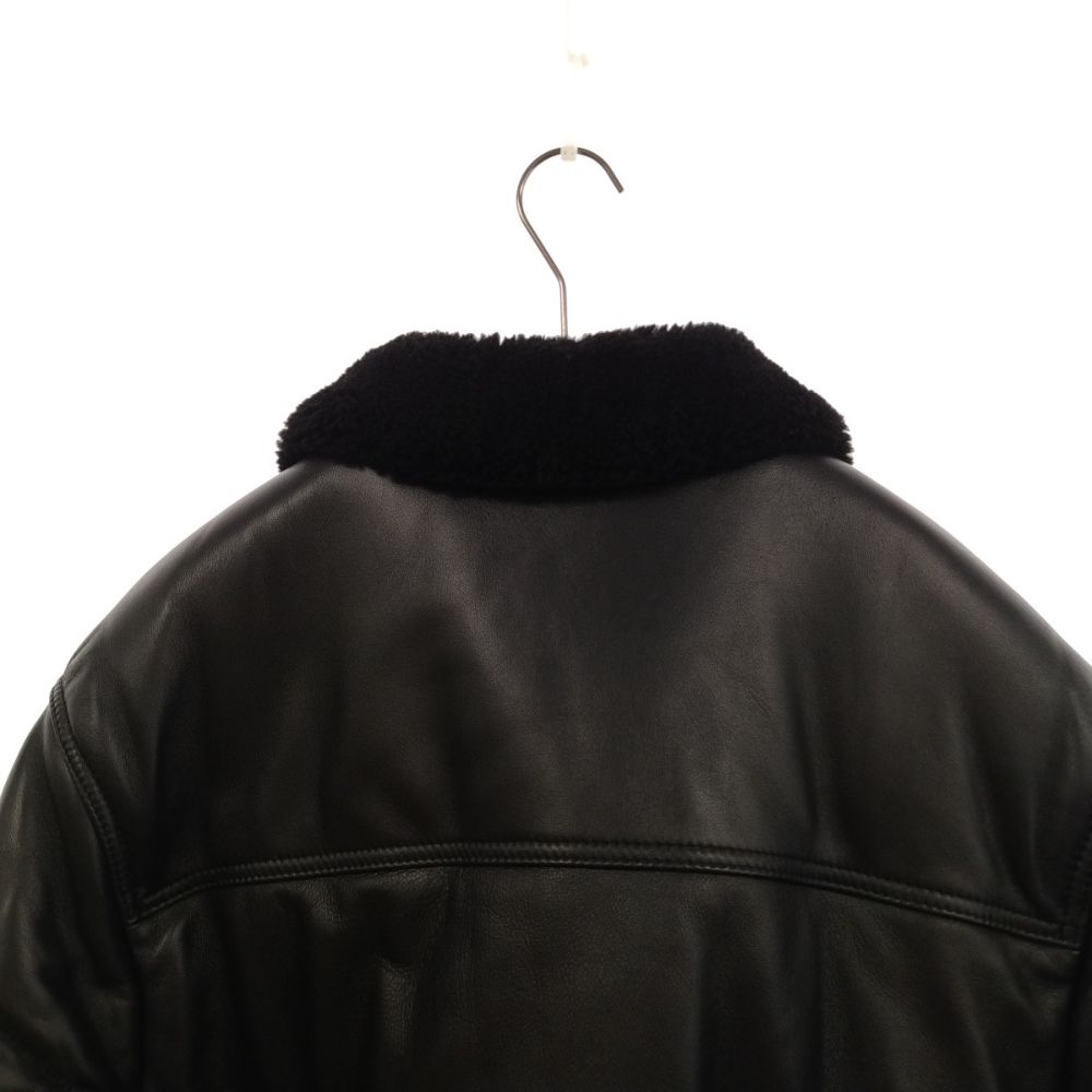 SUPREME (シュプリーム) 21AW Shearling Collar Leather Puffy Jacket ...