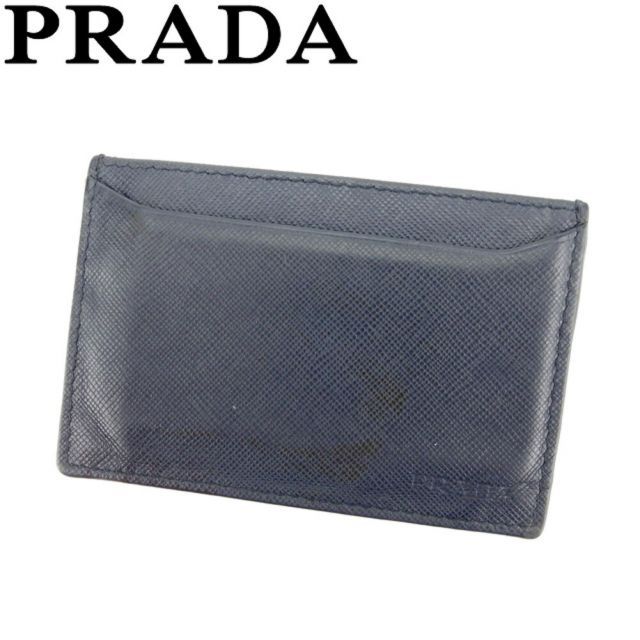 プラダ カードケース カード 名刺入れ パスケース ロゴ ネイビー