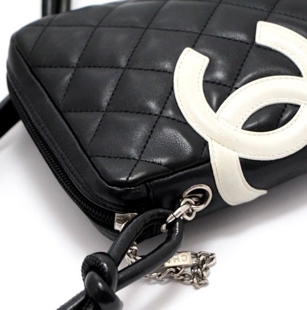 CHANEL シャネル カンボンラインミニポシェット ホワイトブラック/ホワイト SV カーフ【430】2148103392337  の購入なら「質」の大黒屋（公式）