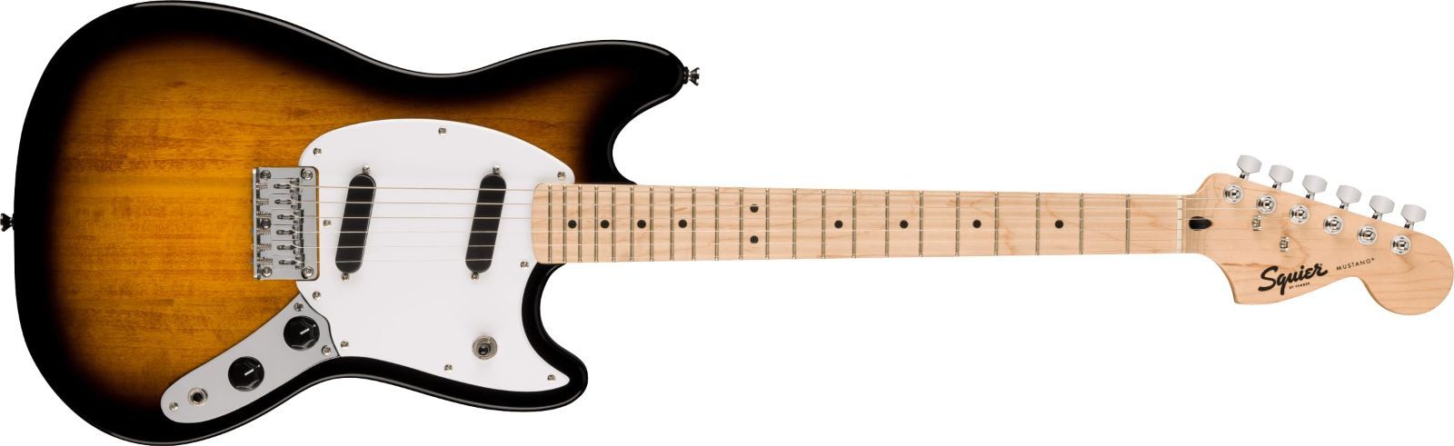 Fender(フェンダー) Squier by Fender スクワイヤー エレキギター Squier Sonic™ Mustang®, Maple Fingerboard, White Pickguard, 2-Color Sunburst ソフトケース付き