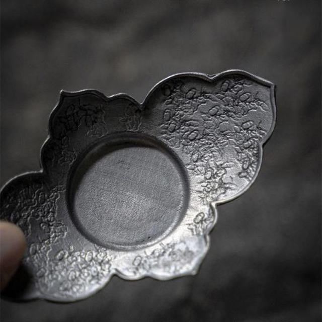 送料無料】茶道具 清課堂 錫製 円式 茶托 托子 5客揃 共