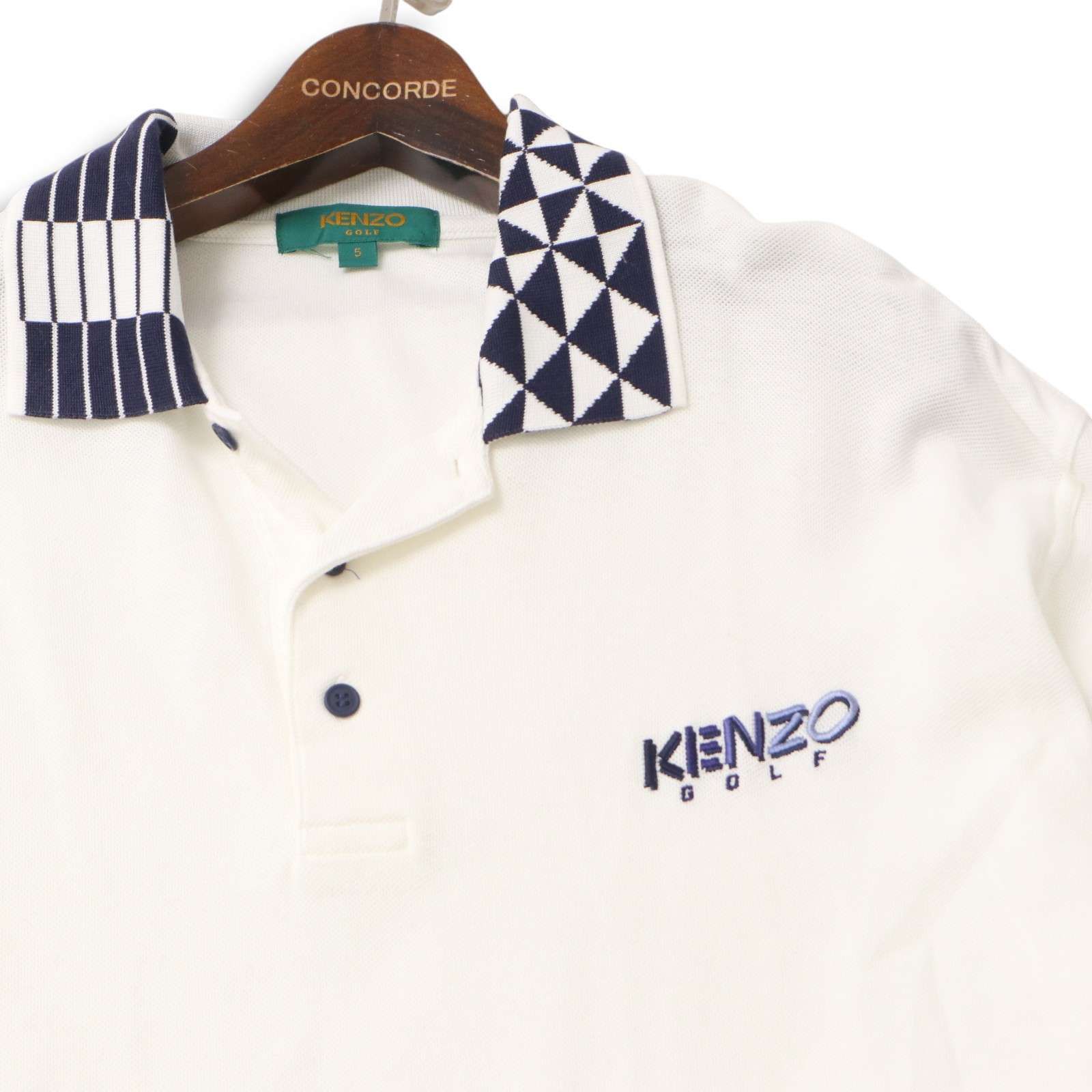 KENZO GOLF ケンゾー ゴルフ 通年 ロゴ刺繍☆ 襟デザイン切替 長袖