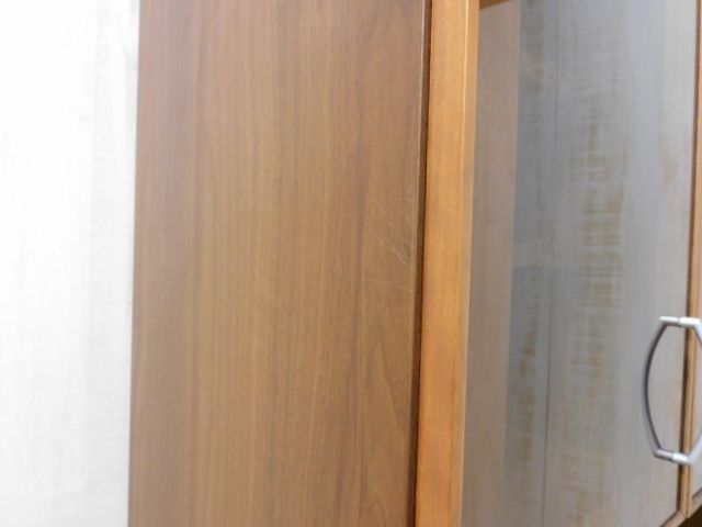 1121-02マルヨシ民芸家具　1200天然木キッチンボード　食器棚　レンジ台-5