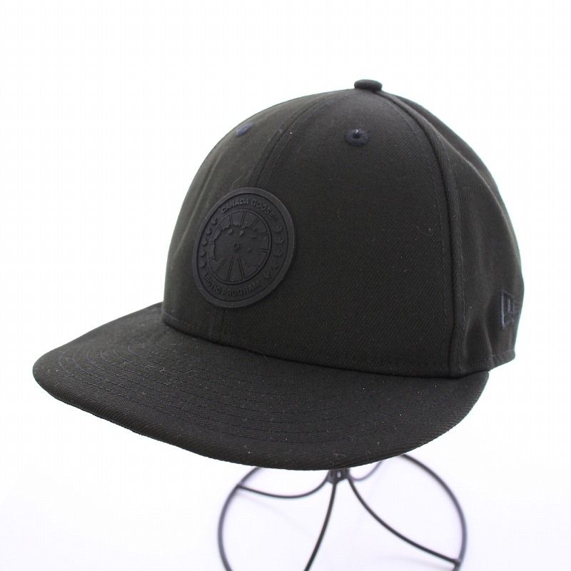 カナダグース CANADA GOOSE NEW ERA Arctic Snapback Cap アークティックスナップバックキャップ 帽子 6パネル ロゴ S 黒 ブラック 5446M |BB