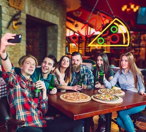 ネオンサイン 壁掛け ネオンイト pizza ピザ 発光サイン ネオン管 壁装飾 おしゃれ LED ネオン看板 部屋 インテリア バー カフェ 車 屋内 販売店 趣味 照明 D817
