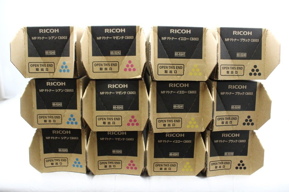 ♥ RICOH 純正 トナー C6003 4色12本 シアン マゼンタ イエロー ブラック×各3 リコー ITP685NYRP7W-L21-byebye