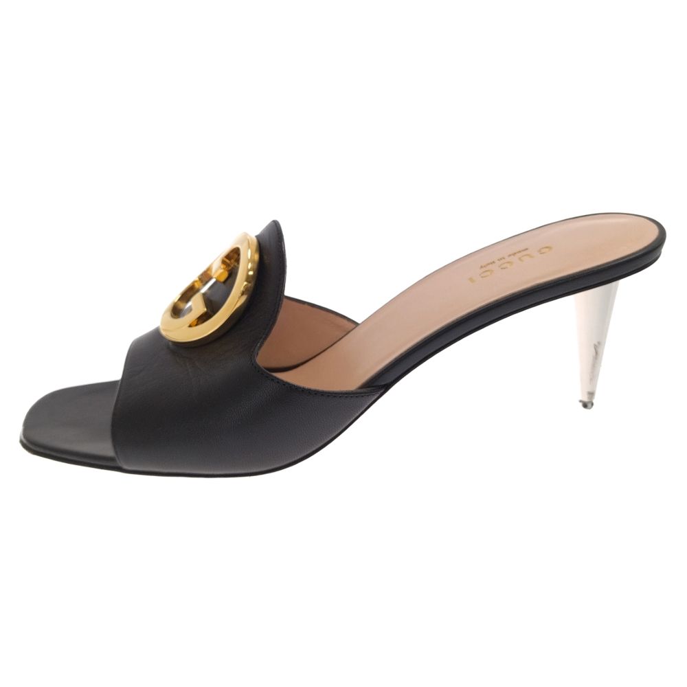 GUCCI (グッチ) GG ロゴ ブロンディ スライド レザー サンダル