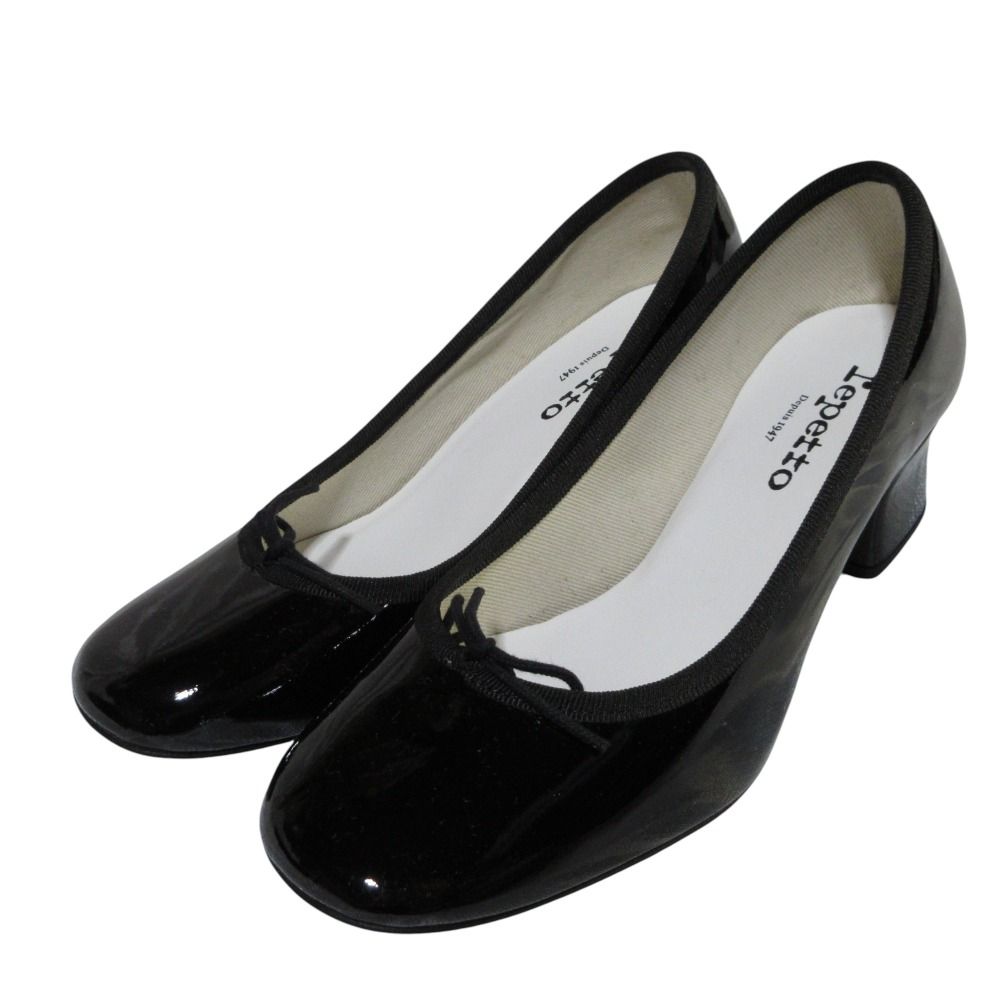 ♥ Repetto レペット PANAME エナメル リボン パンプス 36 23.0cm相当 ブラック レディース 古着