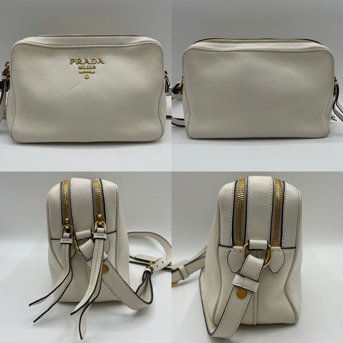 PRADA プラダ ショルダーバッグ ダブルジップ Wジップ ヴィッテロ 