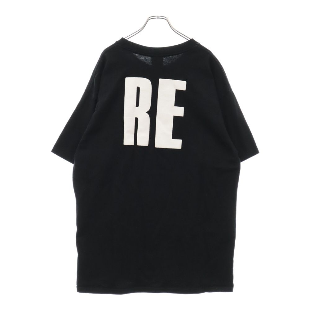 READY MADE (レディメイド) プリントデザイン クルーネック半袖Tシャツ カットソー ブラック RE-CO-BK-00-00-202