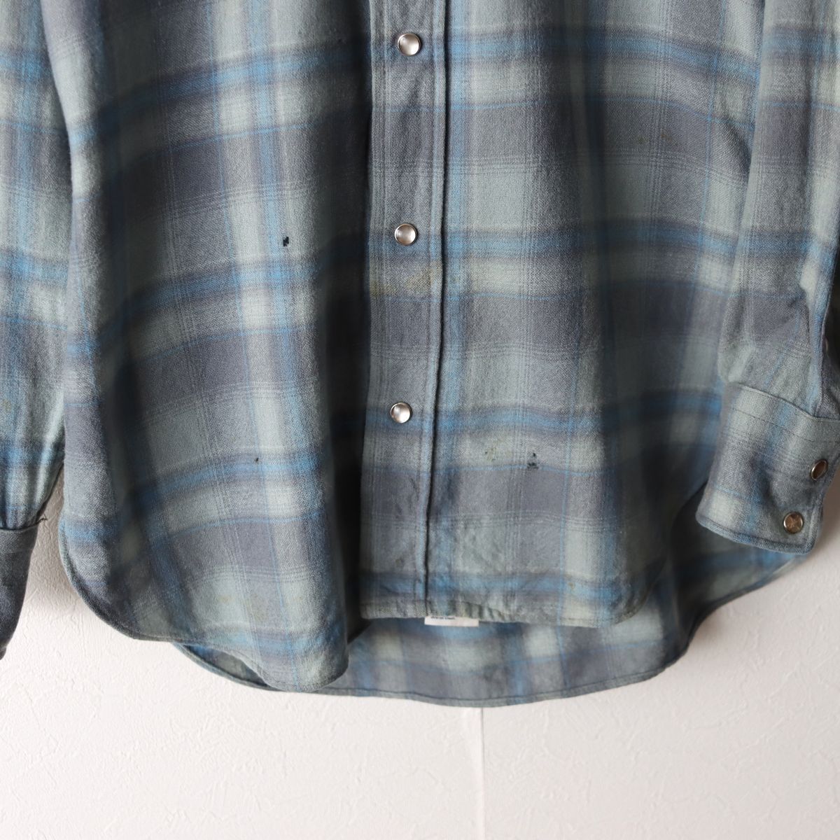 USA製 70s ペンドルトン PENDLETON チェック ネルシャツ ブルー