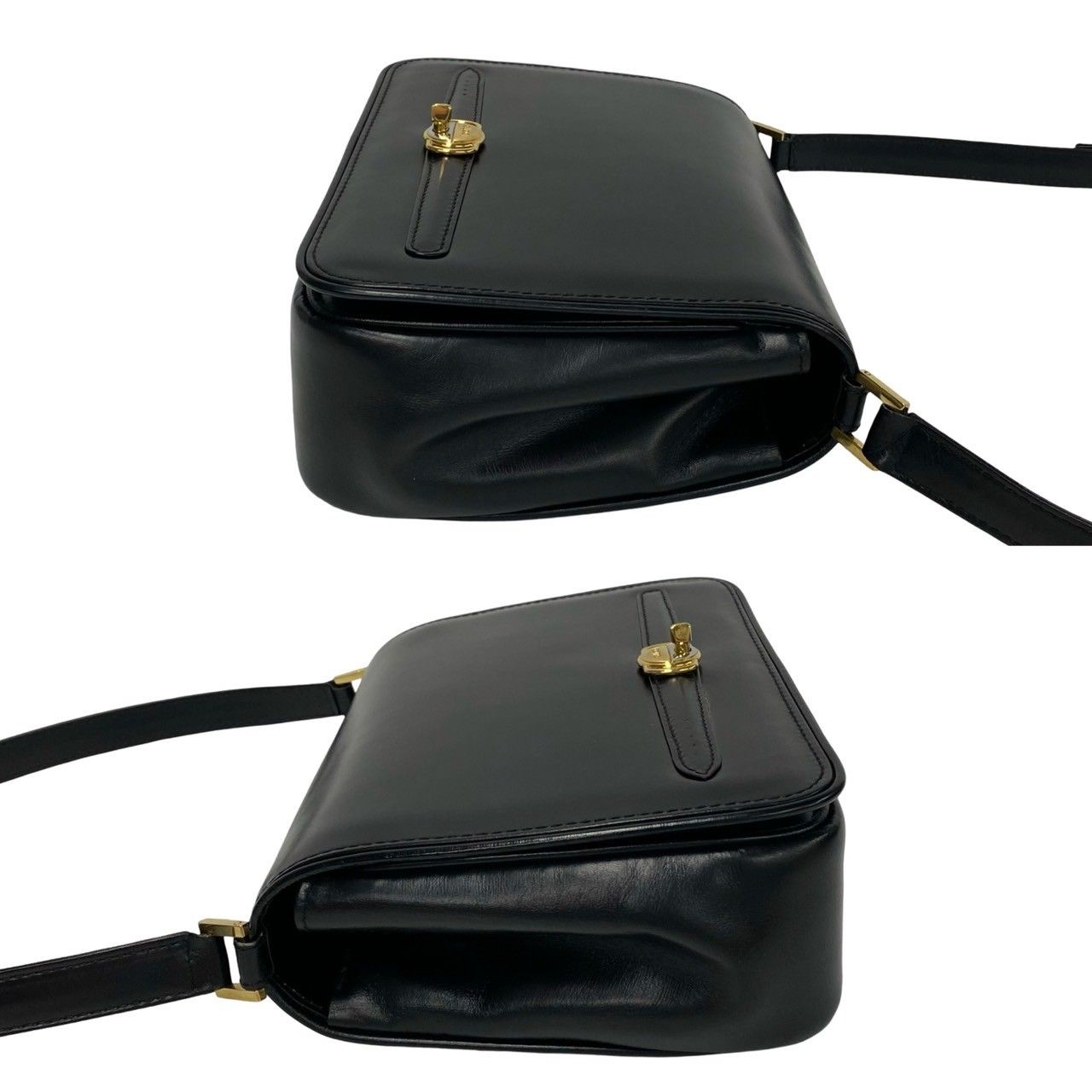 極 美品 GUCCI グッチ オールドグッチ ヴィンテージ ロゴ 金具 レザー