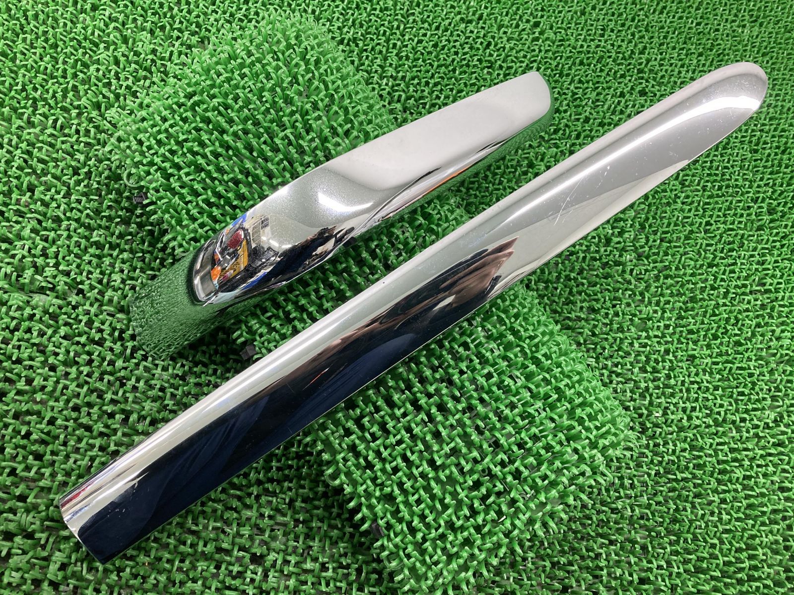 水色鬼灯とパープルグラデーションの和風ピアス イヤリング