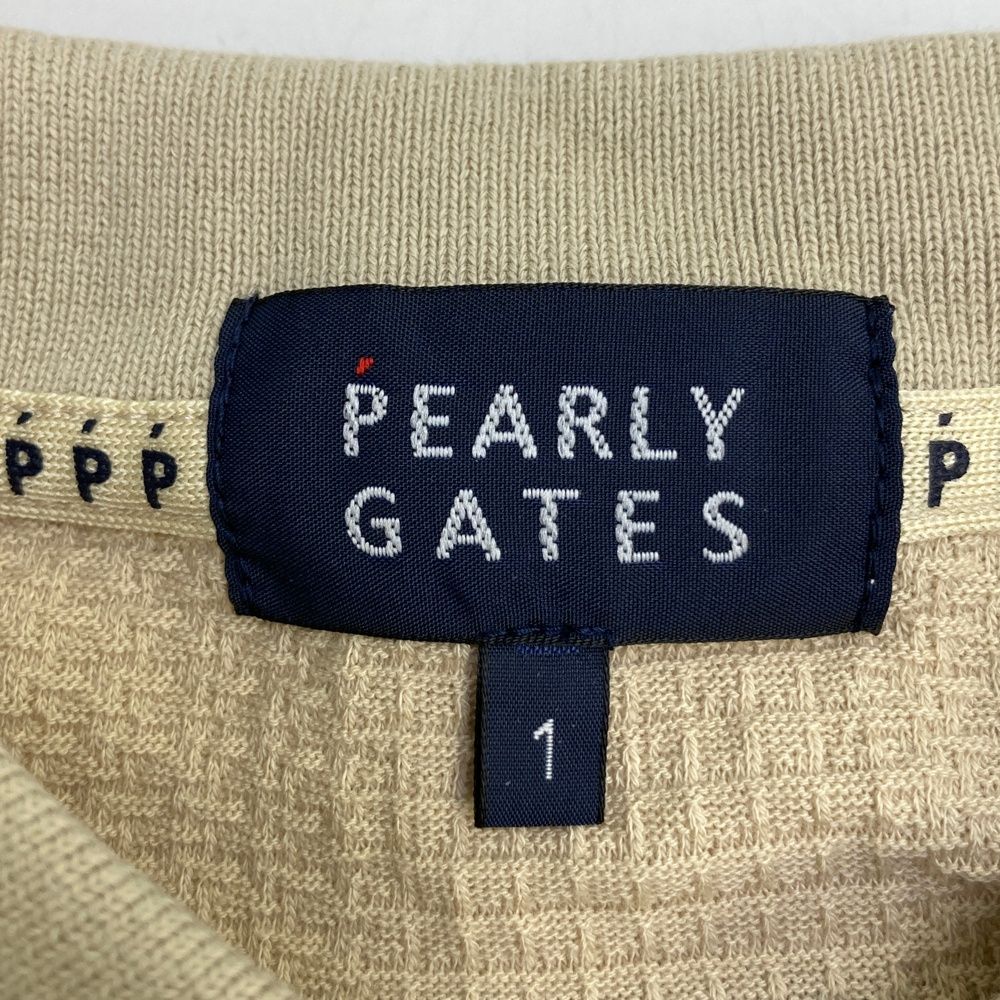 サイズ：1 PEARLY GATES パーリーゲイツ 半袖ポロシャツ ベージュ系